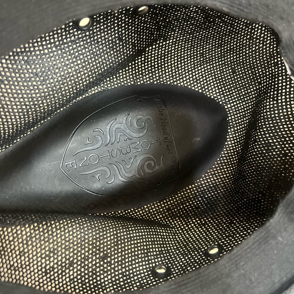 TOMBSTONE Men’s Explorer Black Fedora Cowboy perforated Straw Hat Size Medium‎